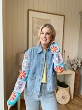 Load image into Gallery viewer, Crocheted Denim Jacket

