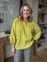 Load image into Gallery viewer, Avocado Long Sleeve Gauze Top
