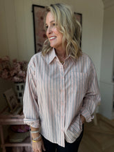 Load image into Gallery viewer, Pink Stripe Button-Up Shirt
