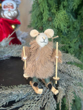 Load image into Gallery viewer, Skiing Wool Felt Mice Ornaments
