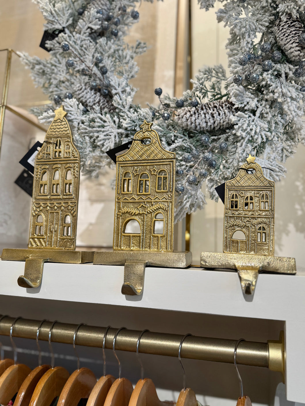 Gold Finish House Stocking Holders