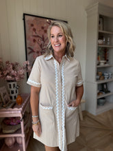 Load image into Gallery viewer, Taupe Short Shirt Dress
