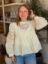 Load image into Gallery viewer, Cream Eyelet Lace Blouse
