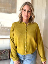 Load image into Gallery viewer, Dijon Yellow Button Down Cardigan
