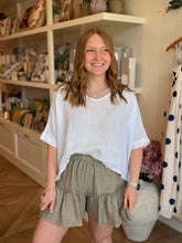 Load image into Gallery viewer, Mocha Linen Tiered Shorts

