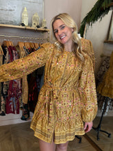 Load image into Gallery viewer, Mustard Multi Print Button Up Short Dress
