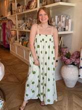 Load image into Gallery viewer, Green Polka Dot Spaghetti Dress
