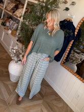 Load image into Gallery viewer, Faded Green Plaid Soft Plaid Pant
