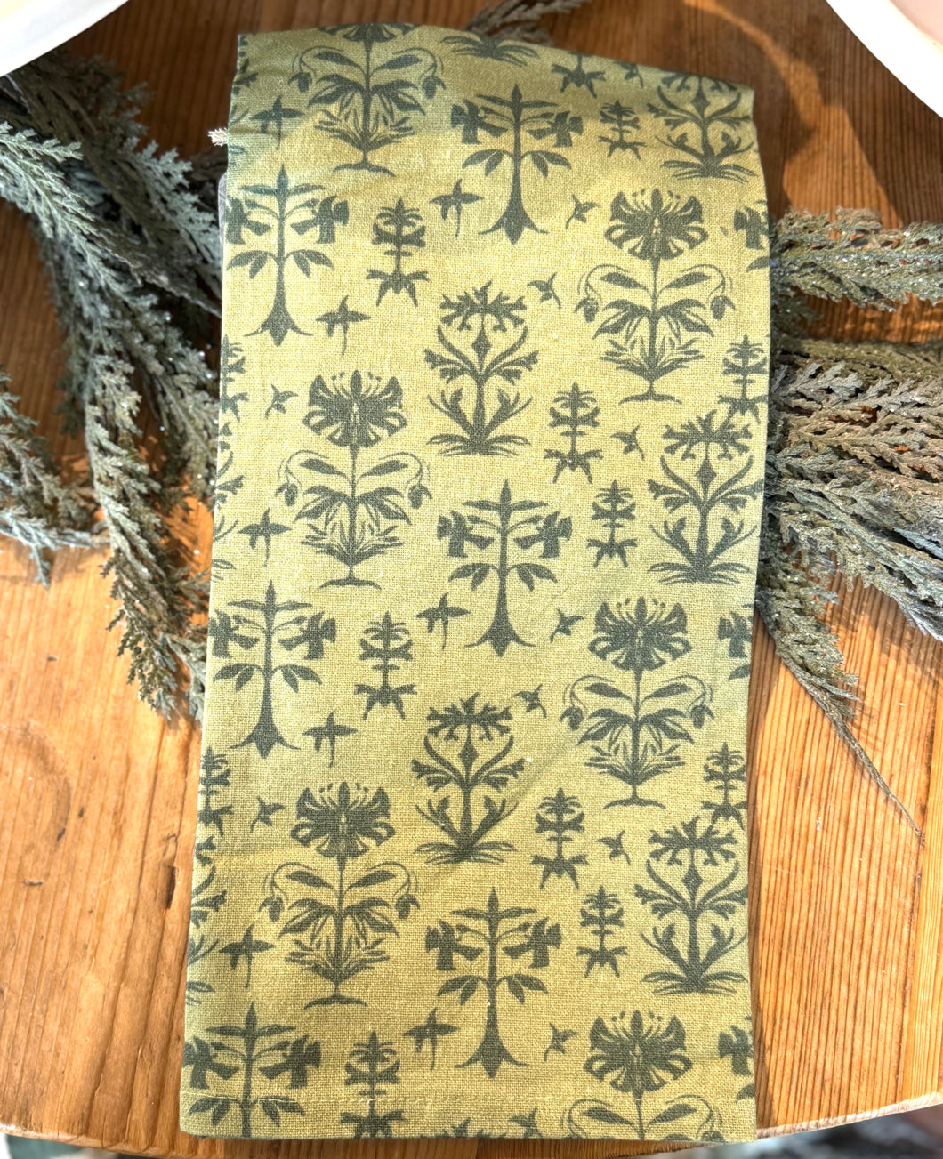 Green Thistle Tea Towel