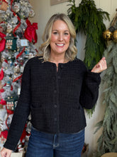 Load image into Gallery viewer, Black CozyChic Button Cardigan
