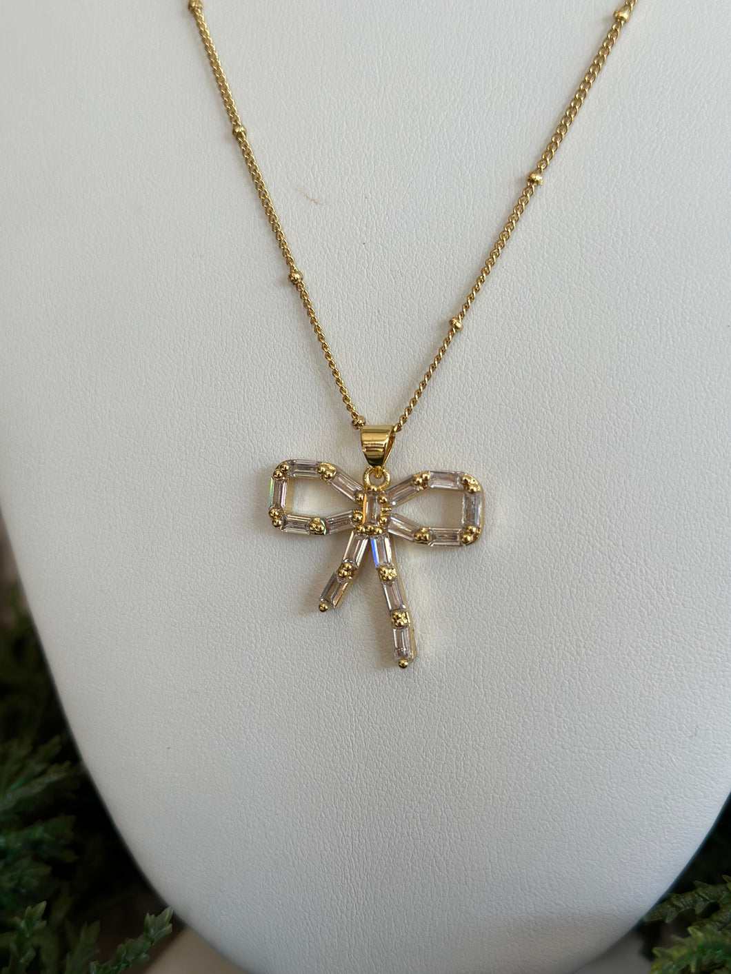 18K Tierney CZ Bow Necklace