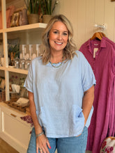 Load image into Gallery viewer, Kentucky Blue Scoop Neck Linen Top

