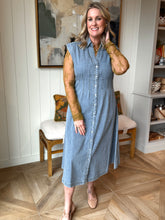 Load image into Gallery viewer, Cap Sleeve Denim Dress
