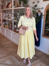 Load image into Gallery viewer, Lemon 2 Pc. Skirt and Cardigan Set
