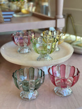 Load image into Gallery viewer, Striped Pedestal Glass Bowl
