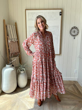Load image into Gallery viewer, Rust Printed Chiffon Dress
