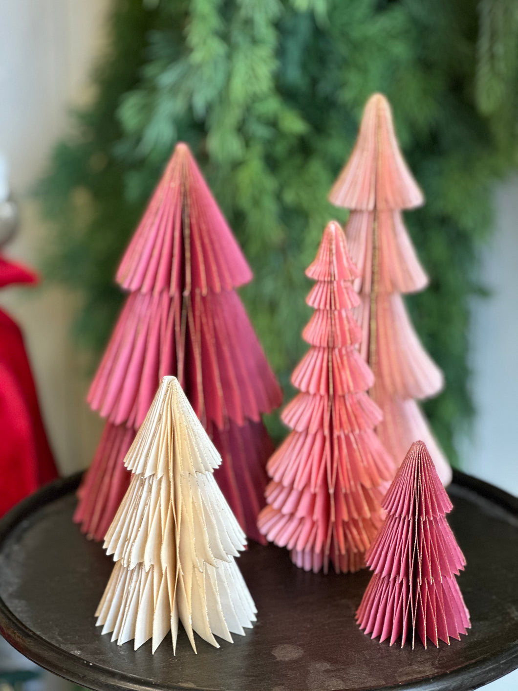 Set of 5 Pink Honeycomb Trees
