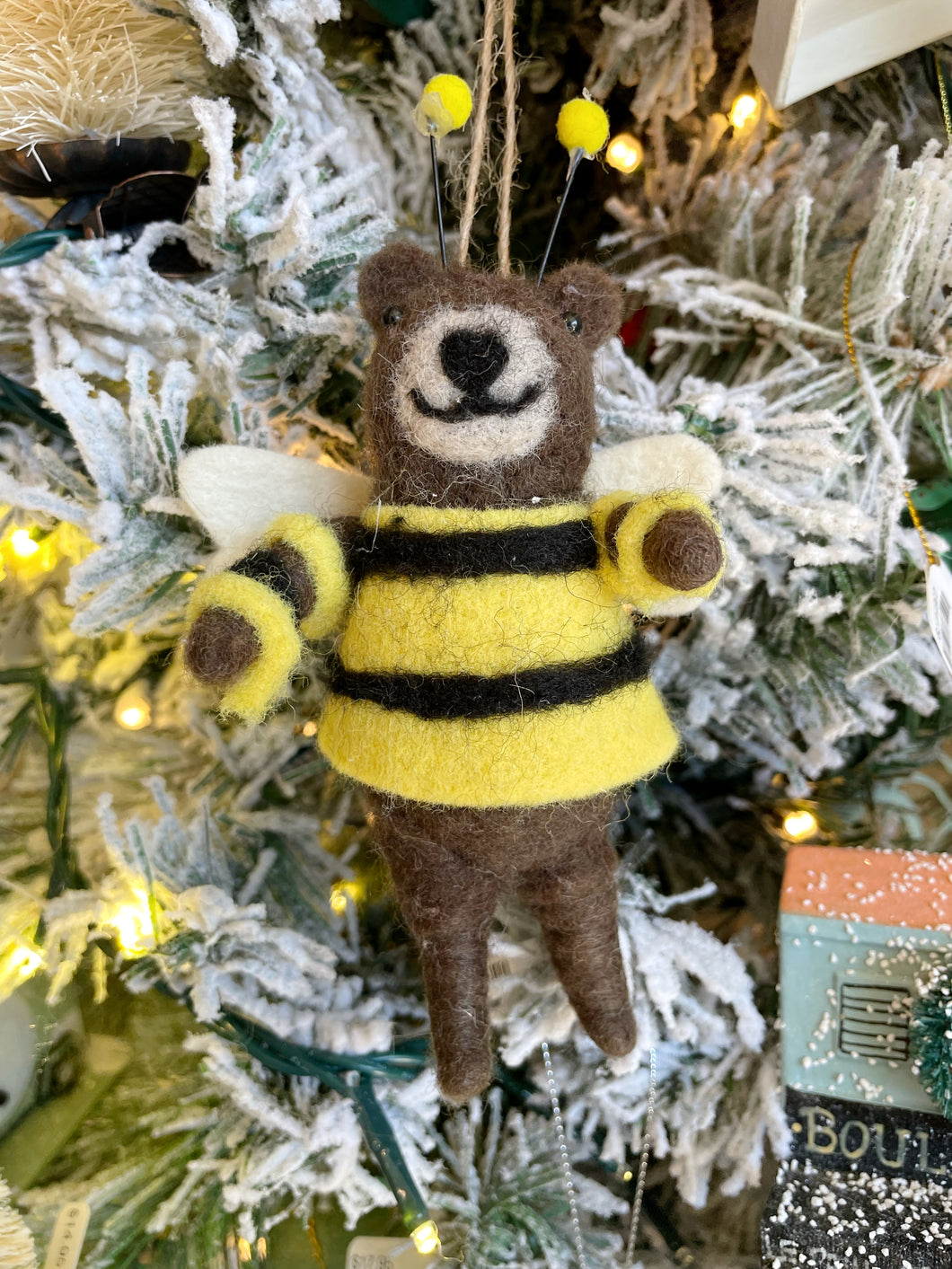 Wool Honey Bear Ornament