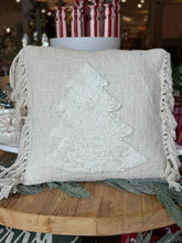 Load image into Gallery viewer, 26&quot; Square Holiday Cotton Fringe Pillow
