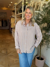 Load image into Gallery viewer, Blush Stripe Seersucker Blouse
