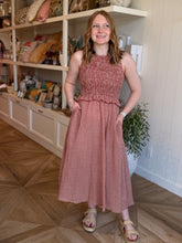 Load image into Gallery viewer, Red Sleeveless Smocking Dress
