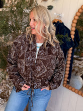 Load image into Gallery viewer, Brown Floral Lightweight Jacket
