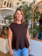 Load image into Gallery viewer, Brown Cap-sleeve Raglan Sweater

