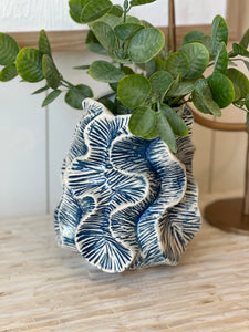 Blue Wavy Vase