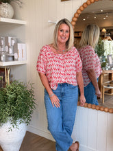 Load image into Gallery viewer, Rose Flame Leaf Scoop Neck Blouse
