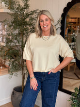 Load image into Gallery viewer, Cream Short Sleeve Sweater
