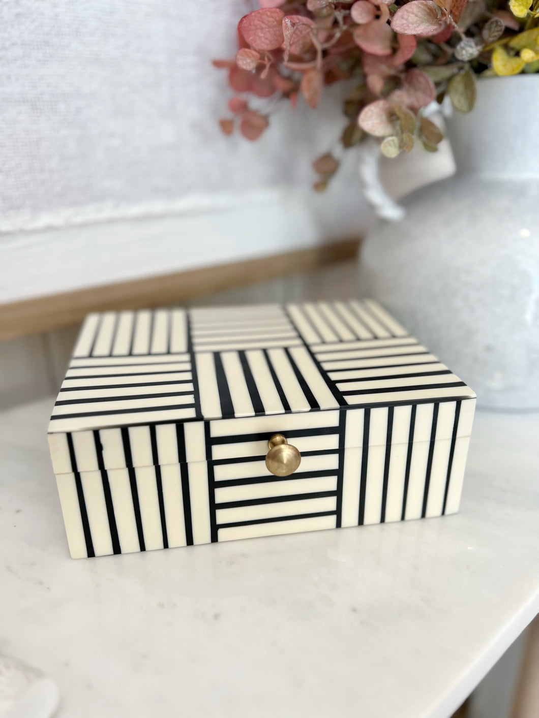 Black & White Stripe Box