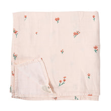 Load image into Gallery viewer, Bamboo Peach Floral Muslin Swaddle
