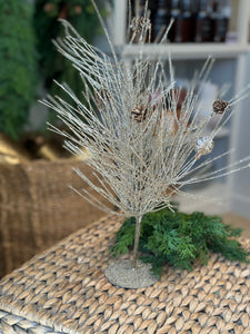 Champagne Spruce & Pinecone Trees