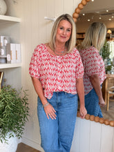 Load image into Gallery viewer, Rose Flame Leaf Scoop Neck Blouse
