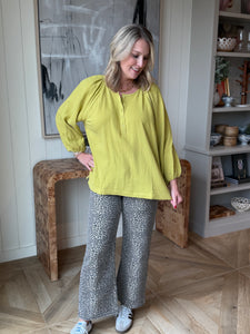 Leopard Denim Crop Jean
