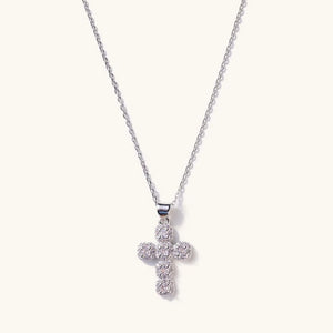SIlver Diamond Cross Necklace