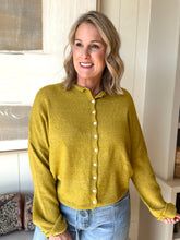 Load image into Gallery viewer, Dijon Yellow Button Down Cardigan
