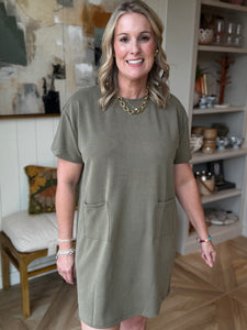 Sage Short Sleeve T-Shirt Dress