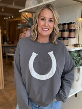 Load image into Gallery viewer, Charcoal Horseshoe Sweatshirt

