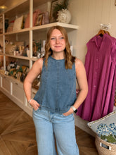 Load image into Gallery viewer, Sleeveless Denim Swing Top
