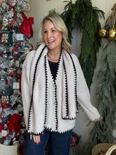 Load image into Gallery viewer, Stone Blanket Stitch Cardigan and Scarf
