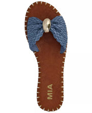 Load image into Gallery viewer, Denim Vanida Raffia Slide
