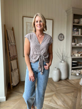 Load image into Gallery viewer, Grey Crinkle Blouse
