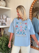Load image into Gallery viewer, Denim Flower Patch T-Shirt
