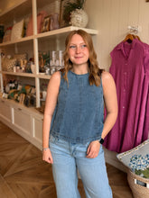 Load image into Gallery viewer, Sleeveless Denim Swing Top
