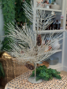 Champagne Spruce & Pinecone Trees