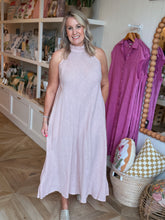 Load image into Gallery viewer, Blush Linen Mock Neck Maxi Dress
