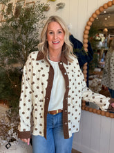 Load image into Gallery viewer, Oatmeal Jacket w/ Brown Polka Dots
