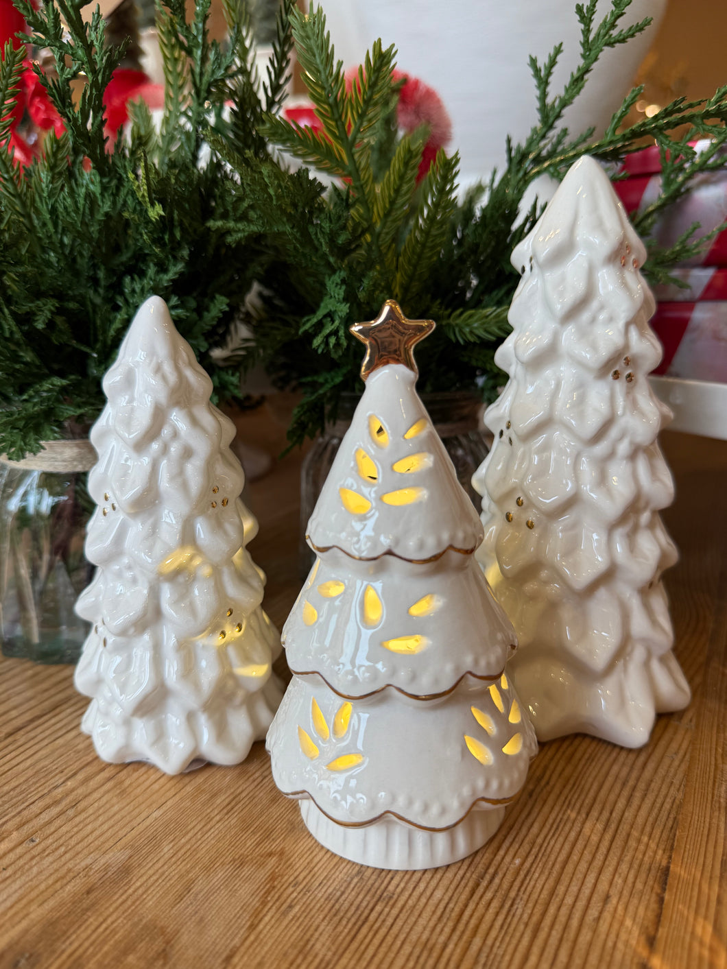 White & Gold Electroplated Trees