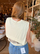 Load image into Gallery viewer, Oatmeal Checkered Shoulder Tie Top
